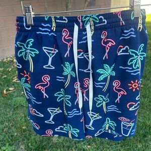Chubbies Navy Flamingo and Palm Print Men's Shorts